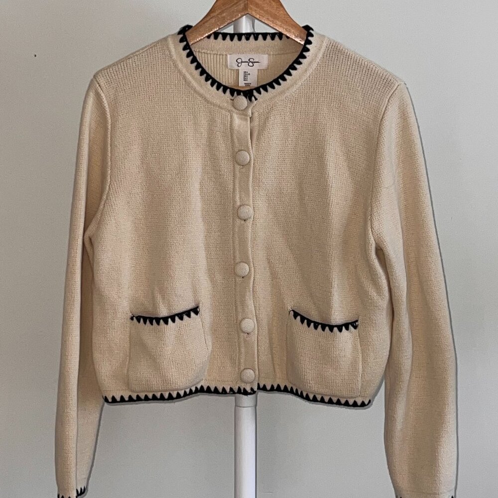 Cream Blanket Stitch Cardigan